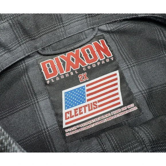 Dixxon CLEETUS McFARLAND FLANNEL Hell Yeah Brother Buttons Men's 2X NWT Black - Picture 4 of 8